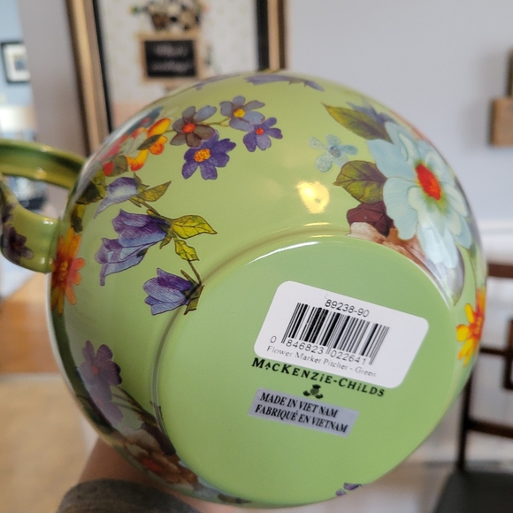 MacKenzie-Childs Floral Green Pitcher - Picture 7 of 9